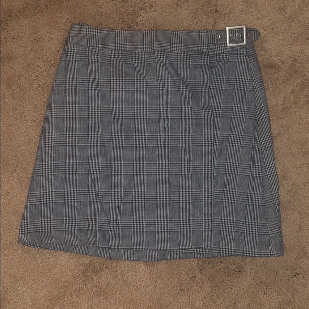 Black and White Plaid John Galt Skirt from Pacsun